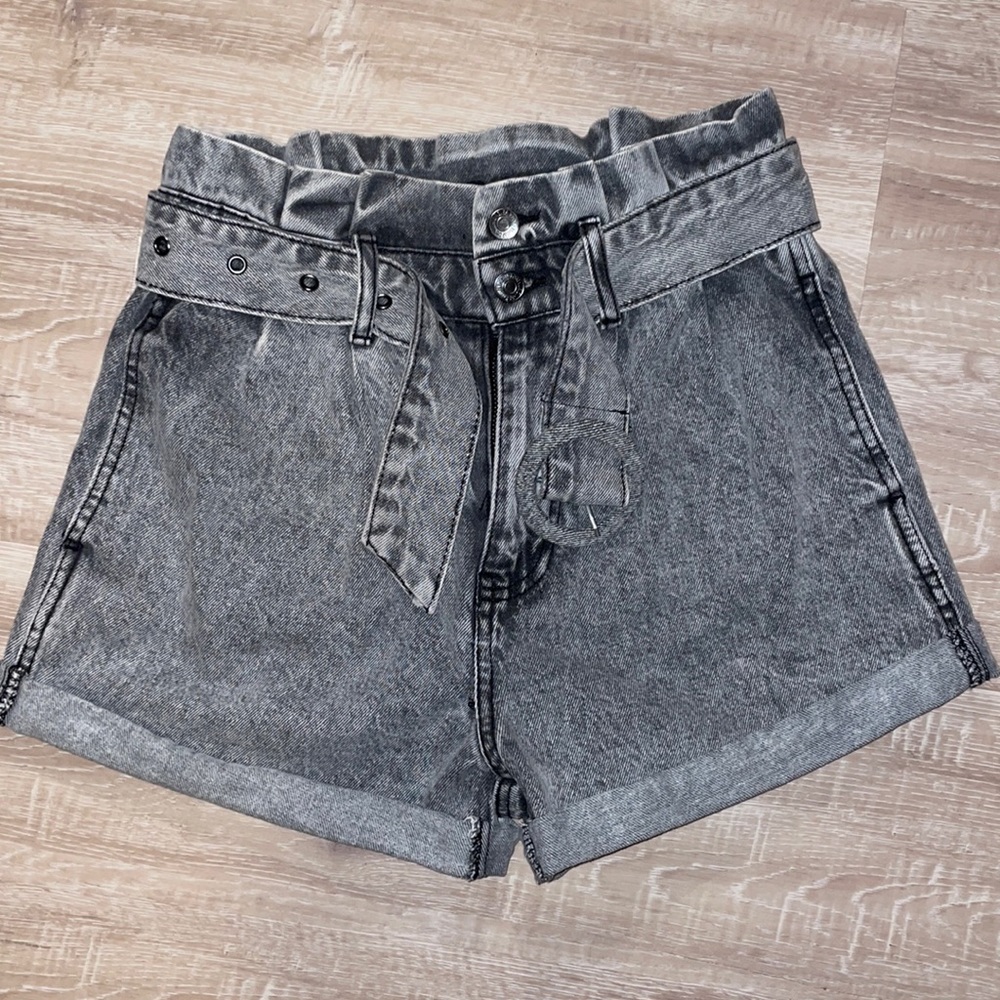 Black Gray Forever 21 High Waisted Shorts